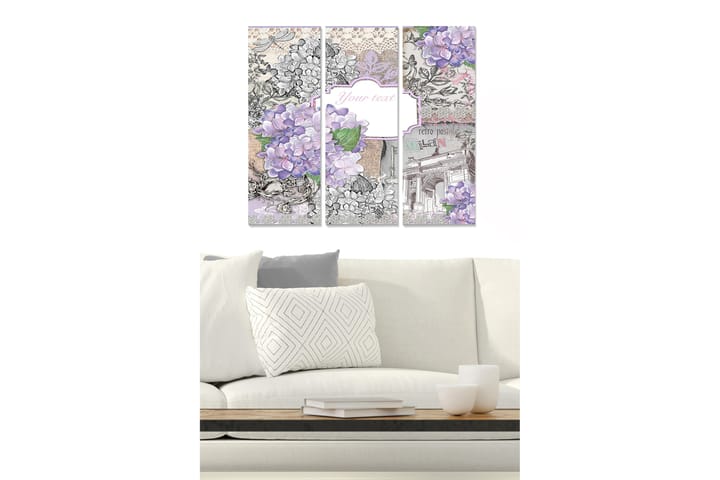 CANVASTAVLA Floral 3-pack Flerfärgad 20x50 cm - Inredning & dekor - Tavlor & konst - Poster & print
