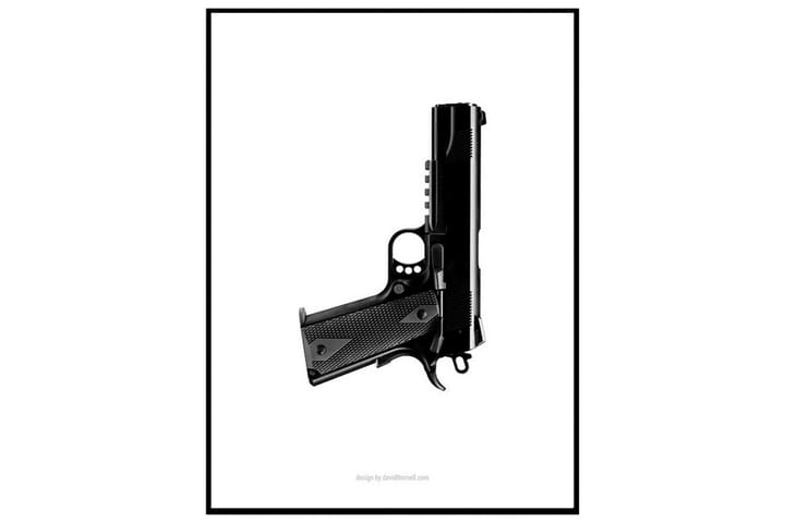 Poster Black Gun Svart 100X70