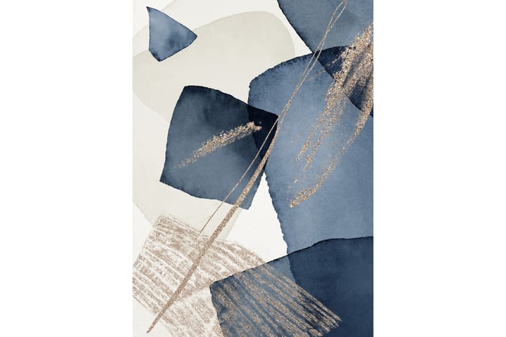 Poster Blue swirl 70x100 cm Beige - Inredning & dekor - Tavlor & konst - Poster & print