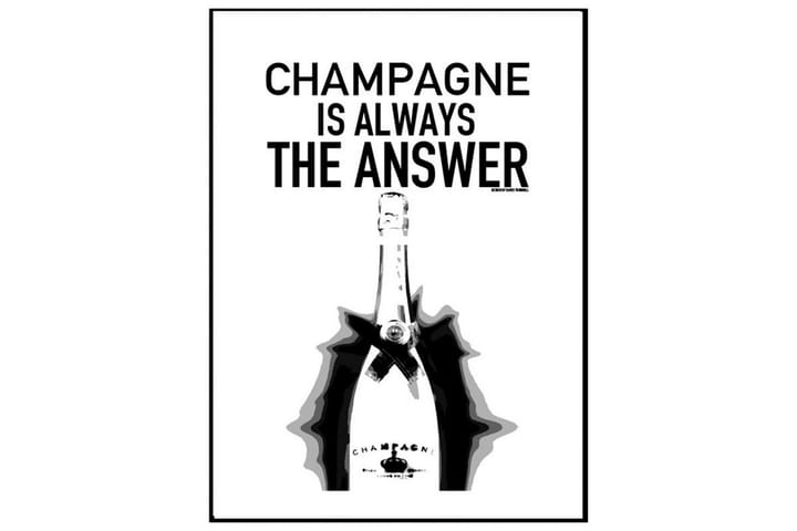 Poster Champagne Answer Vit|Svart 40X50