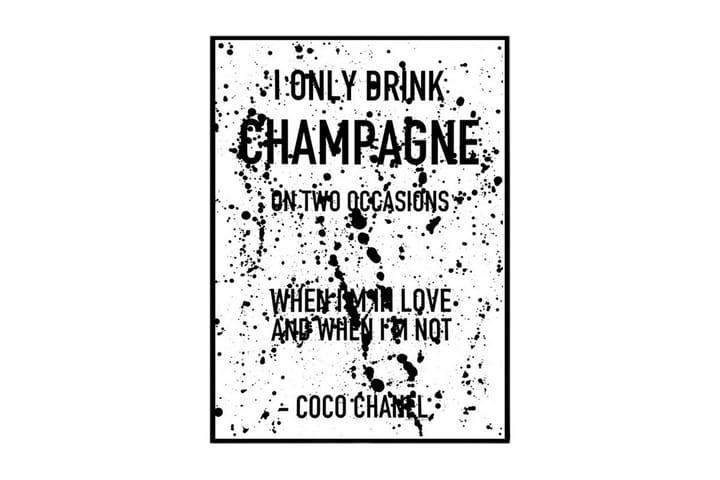Poster Champagne Splash Vit|Svart 100X70