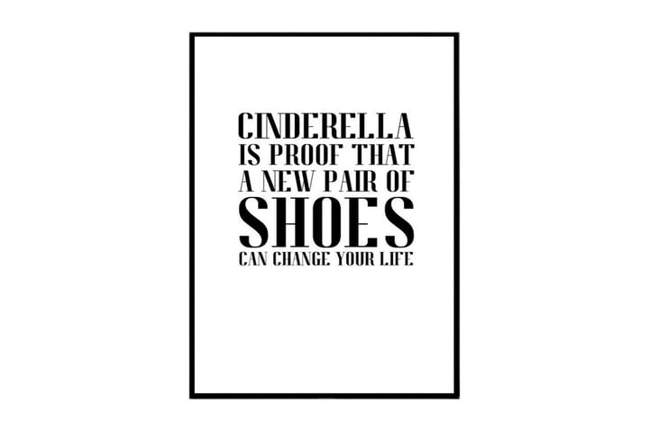 Poster Cinderella Vit|Svart 50X70