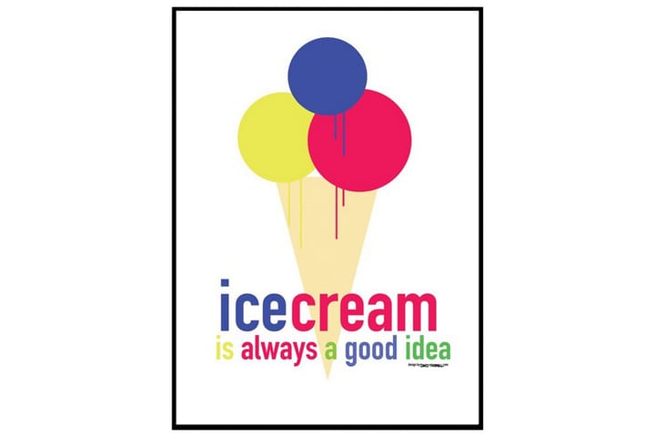 Poster Ice Cream Flerfärgad 100X70