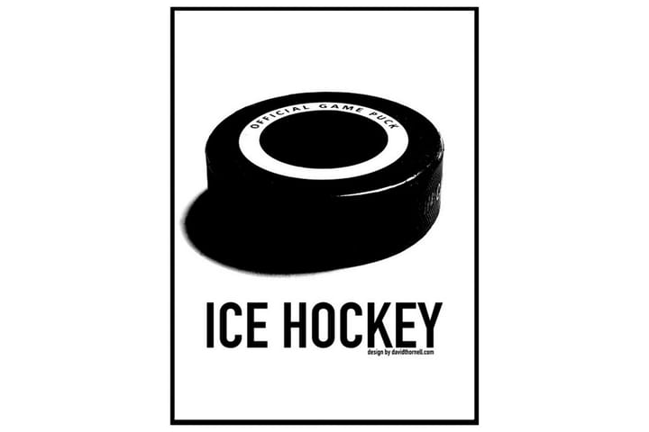 Poster Ice Hockey Vit|Svart 50X40