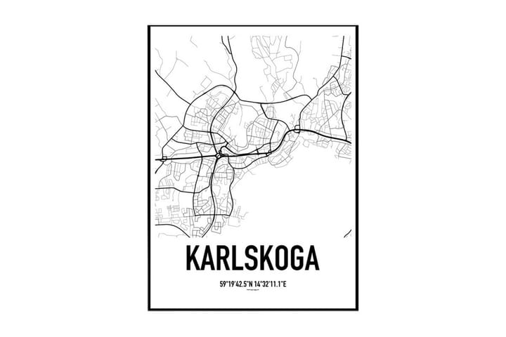 Poster Karlskoga Karta 70X100 Vit - 70x100 - Inredning & dekor - Tavlor & konst - Poster & print