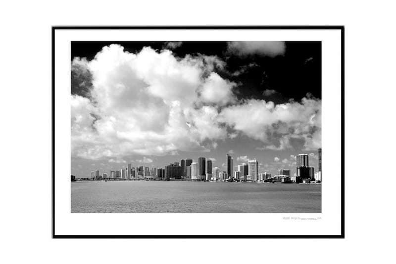 Poster Miami Skyline Vit|Svart 61X91