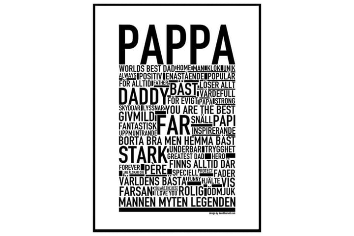 Poster Pappa Vit|Svart 50X70