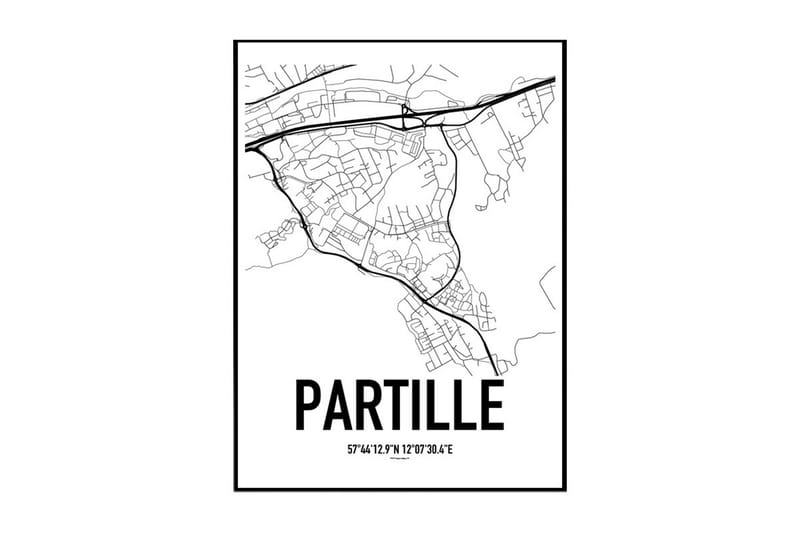 Poster Partille Karta Vit 70X50 - Inredning & dekor - Tavlor & konst - Poster & print