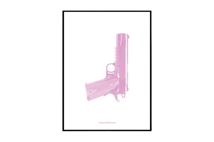 Poster Pink Gun Rosa|Vit 91X61