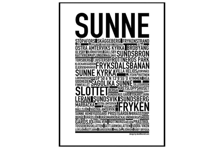 Poster Sunne Vit|Svart 70X100 - Sverige - Inredning & dekor - Tavlor & konst - Poster & print