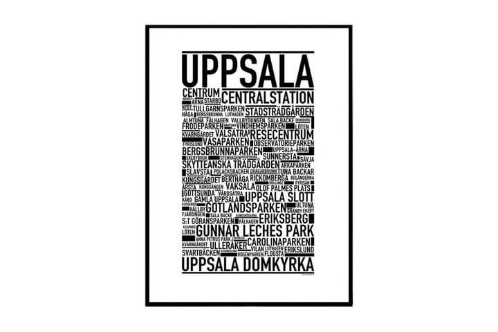 Poster Uppsala Vit|Svart 70X100