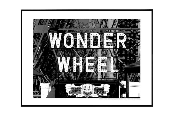 Poster Wonder Wheel Rides Vit|Svart 30X40 - Inredning & dekor - Tavlor & konst - Poster & print