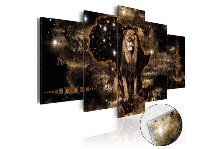 Tavla På Akryl Golden Lion 100X50 Brun|Vit - Artgeist sp. z o. o. - Inredning & dekor - Tavlor & konst