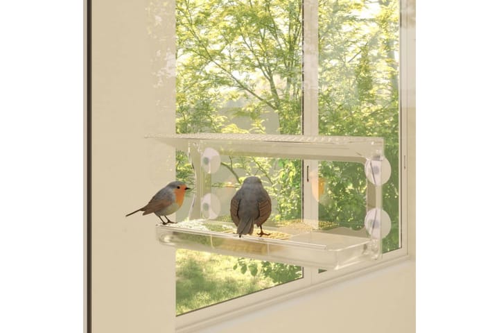 Fågelmatare för fönster 2 st akryl 30x12x15 cm - Transparent - Inredning & dekor - Trädgårdsdekoration - Fågelmatare & holkar