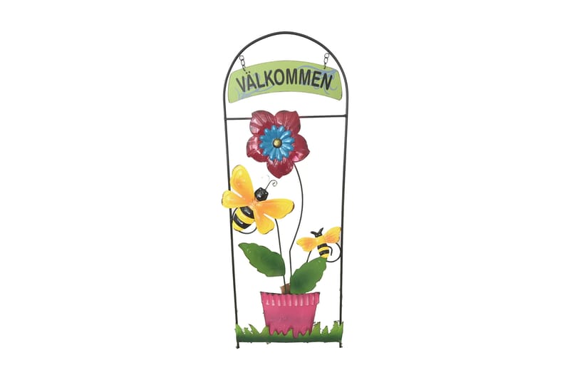 Dekoration blommor i kruka Välkommen metall 27x80,5cm - Inredning & dekor - Trädgårdsdekoration - Utomhuskrukor - Blomkrukor