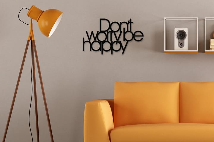 DON'T WORRY BE HAPPY Väggdekor Svart - Inredning & dekor - Väggdekor - Skyltar - Plåtskylt