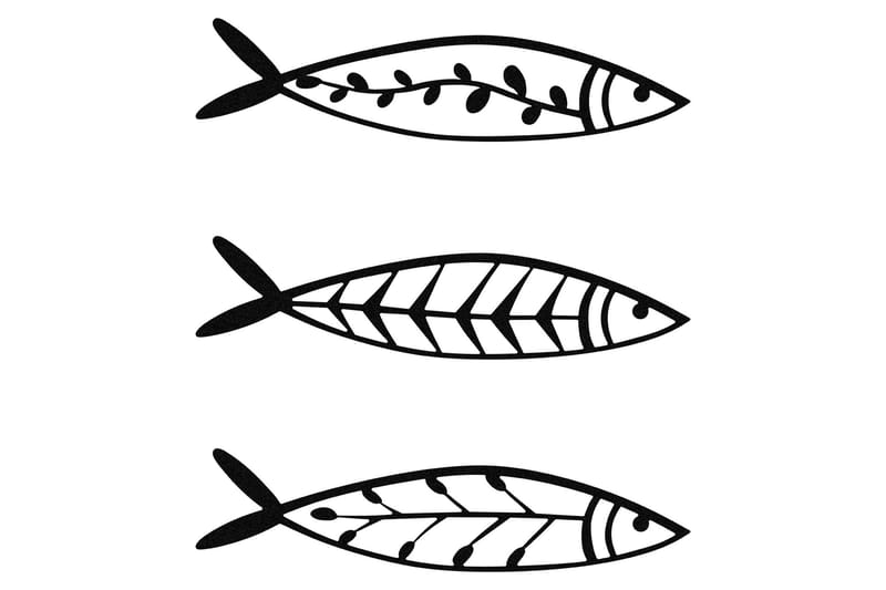 FISH Väggdekor Svart - Inredning & dekor - Väggdekor - Skyltar - Plåtskylt