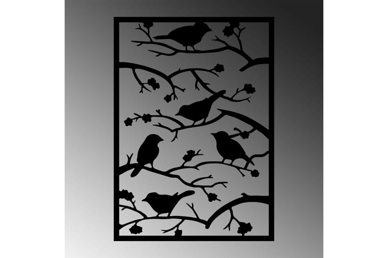 TREE BRANCH BIRDS Väggdekor Svart - Inredning & dekor - Väggdekor - Skyltar - Plåtskylt