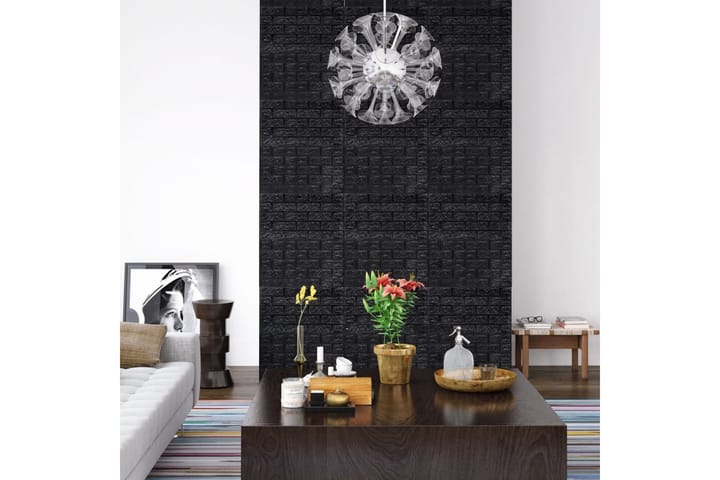 3D-tapet tegel självhäftande 40 delar svart - Svart - Inredning & dekor - Väggdekor - Tapeter & tapettillbehör - Fototapeter