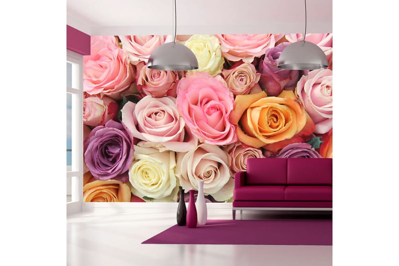 FOTOTAPET Pastel Roses 450x270 - Finns i flera storlekar - Inredning & dekor - Väggdekor - Tapeter & tapettillbehör - Fototapeter