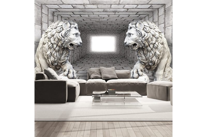 FOTOTAPET Stone Lions 300x210 - Artgeist sp. z o. o. - Inredning & dekor - Väggdekor - Tapeter & tapettillbehör - Fototapeter
