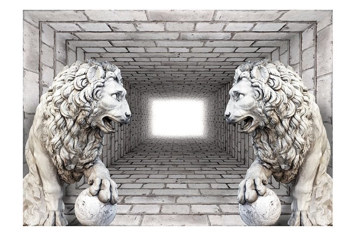 FOTOTAPET Stone Lions 300x210 - Artgeist sp. z o. o. - Inredning & dekor - Väggdekor - Tapeter & tapettillbehör - Fototapeter