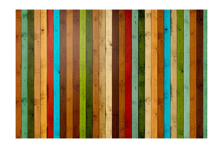 FOTOTAPET Wooden Rainbow 400x270 - Artgeist sp. z o. o. - Inredning & dekor - Väggdekor - Tapeter & tapettillbehör - Fototapeter
