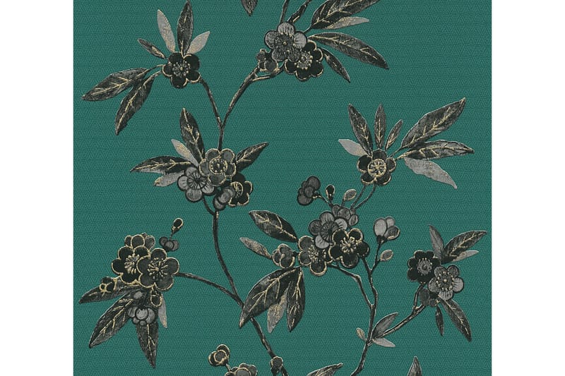 Blommig Tapet Asian Fusion Ovävd Grön - AS Creation - Inredning & dekor - Väggdekor - Tapeter & tapettillbehör - Mönstrade tapeter