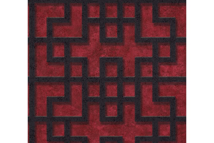Geometric Tapet Asian Fusion Ovävd Röd - AS Creation - Inredning & dekor - Väggdekor - Tapeter & tapettillbehör - Mönstrade tapeter