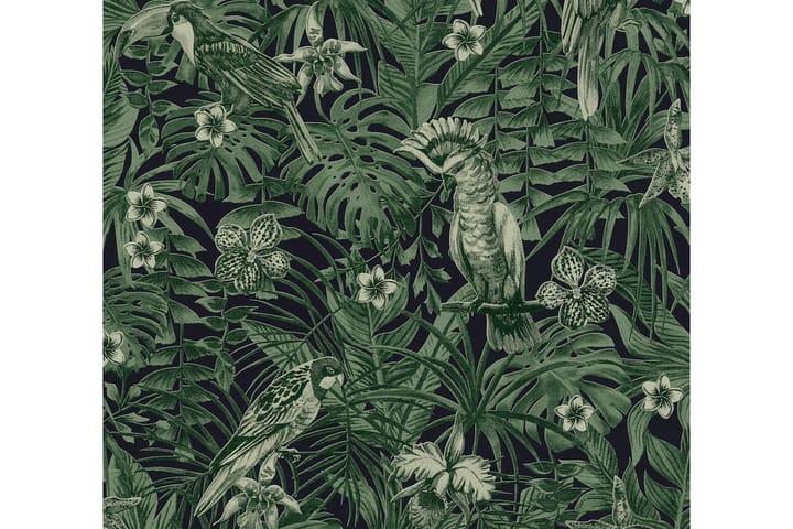 Jungle Tapet Grönery Ovävd Grön Svart - AS Creation - Inredning & dekor - Väggdekor - Tapeter & tapettillbehör - Mönstrade tapeter