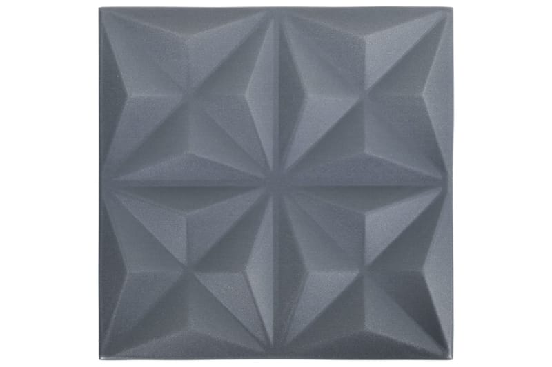 3D Väggpaneler 12 st 50x50 cm origami grå 3 m²
