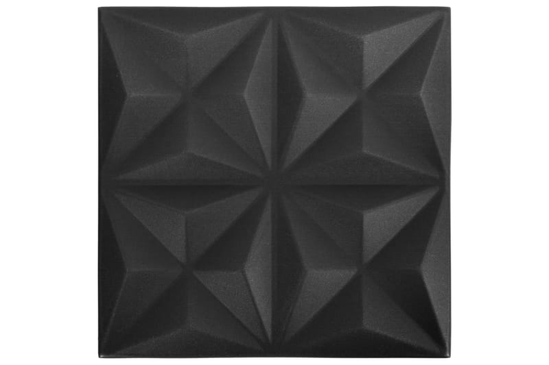 3D Väggpaneler 24 st 50x50 cm origami svart 6 m²