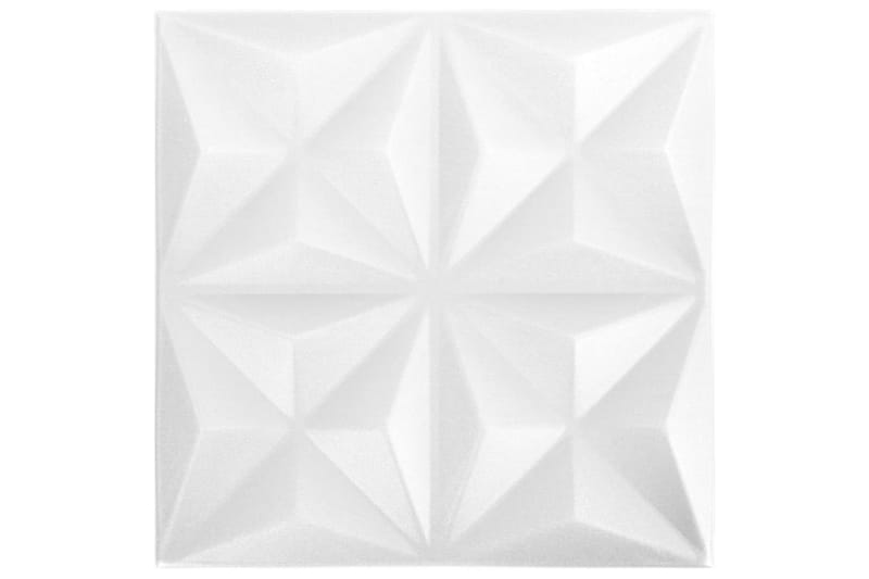 3D Väggpaneler 48 st 50x50 cm origami vit 12 m²