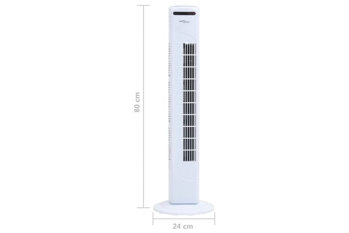 Tornfläkt med fjärrkontroll och timer Î¦24x80 cm vit - Vit - Kök & hushåll - Klimatkontroll - Fläktar - Golvfläkt