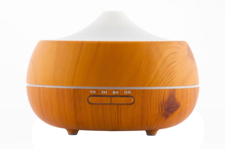 HOME DECORATION Luftfuktare Mini med Aromaterapi + LED Brun