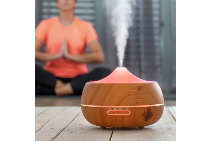 HOME DECORATION Luftfuktare Mini med Aromaterapi + LED Brun - InnovaGoods - Kök & hushåll - Klimatkontroll - Luftförbättring - Luftfuktare