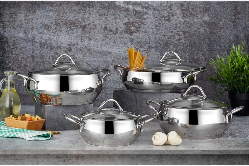 GRYTSET 4-pack Stålgrå - Kök & hushåll - Matlagning & bakning - Grytor, kastruller & stekkärl - Grytor