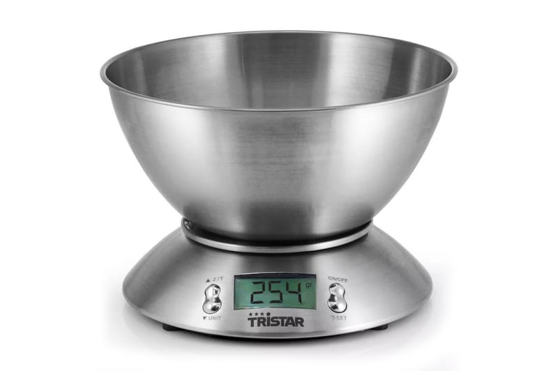 Tristar Köksvåg 5 kg med skål - Silver - Kök & hushåll - Matlagning & bakning - Mätare & Mått - Köksvågar