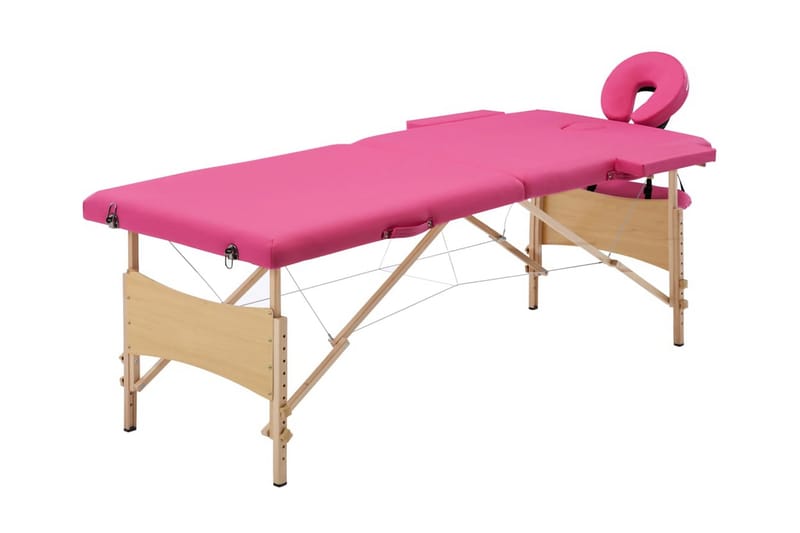 Hopfällbar massagebänk 2 sektioner trä rosa - Rosa - Kök & hushåll - Personvård & hälsa - Massage & välbefinnande - Massagebord