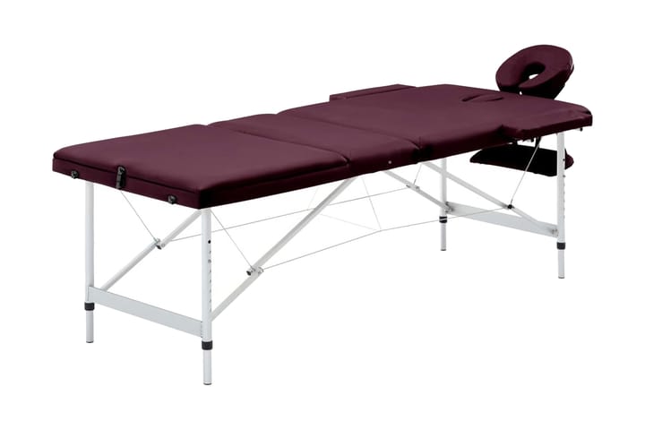 Hopfällbar massagebänk 3 sektioner aluminium lila - Lila - Kök & hushåll - Personvård & hälsa - Massage & välbefinnande - Massagebord