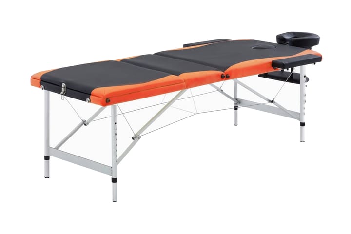 Hopfällbar massagebänk 3 sektioner aluminium och orange - Svart - Kök & hushåll - Personvård & hälsa - Massage & välbefinnande - Massagebord