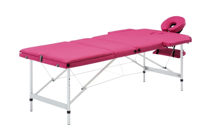 Hopfällbar massagebänk 3 sektioner aluminium rosa - Rosa - Kök & hushåll - Personvård & hälsa - Massage & välbefinnande - Massagebord