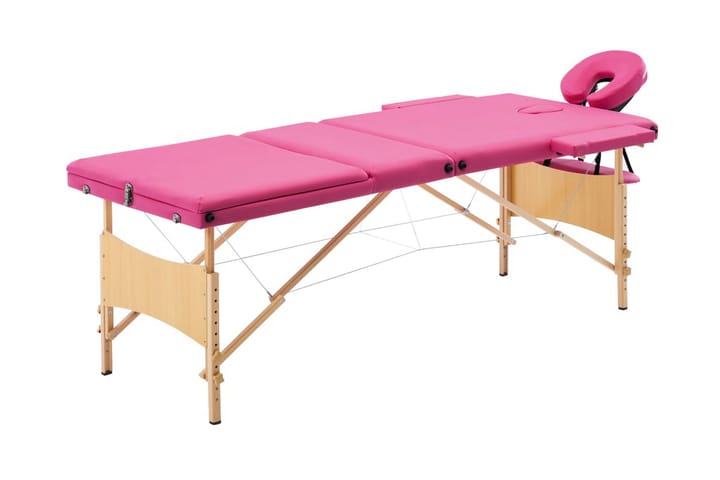 Hopfällbar massagebänk 3 sektioner trä rosa - Rosa - Kök & hushåll - Personvård & hälsa - Massage & välbefinnande - Massagebord