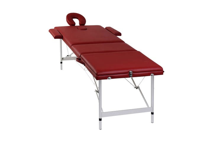 Röd hopfällbar 3-sektions massagebänk med aluminium ram - Röd - Kök & hushåll - Personvård & hälsa - Massage & välbefinnande - Massagebord