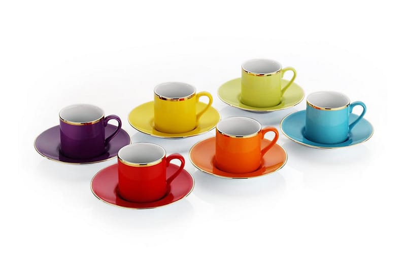 KÜTAHYA Kaffekoppset 12 Delar Porslin/Flerfärgad - Kök & hushåll - Servering & dukning - Koppar & muggar - Kaffekoppar & kaffemuggar