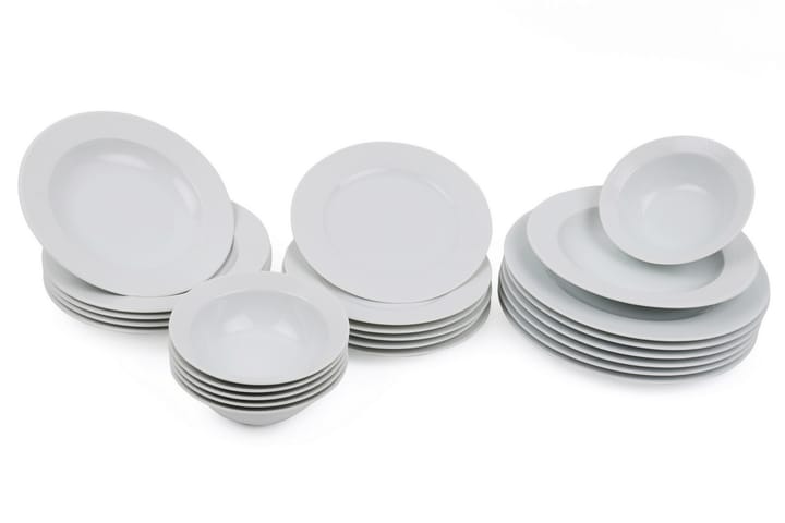 Kütahya Middagsservis 24 Delar Porslin Vit - Kök & hushåll - Servering & dukning - Porslin - Porslinsservis