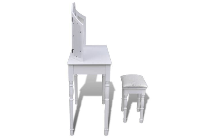 Sminkbord med 3-i-1 spegel och pall 2 lådor vit - Vit - Möbler - Bord - Sminkbord