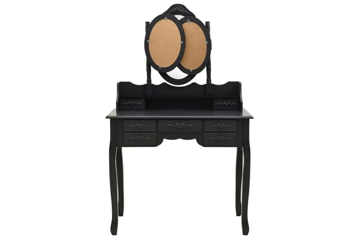 Sminkbord med pall och 3 speglar svart - Svart - Möbler - Bord - Sminkbord