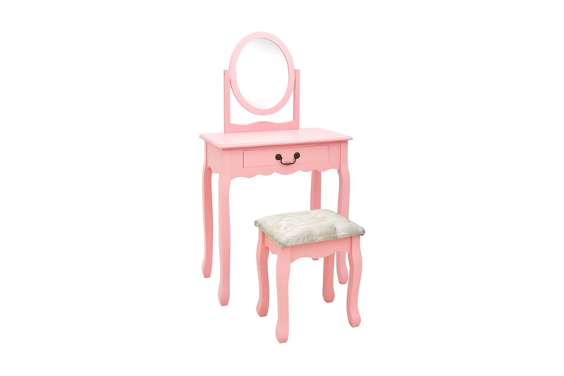 Sminkbord med pall rosa 65x36x128 cm kejsarträ MDF - Rosa - Barn & bebis - Barnmöbler - Barnbord - Aktivitetsbord - Sminkbord barn