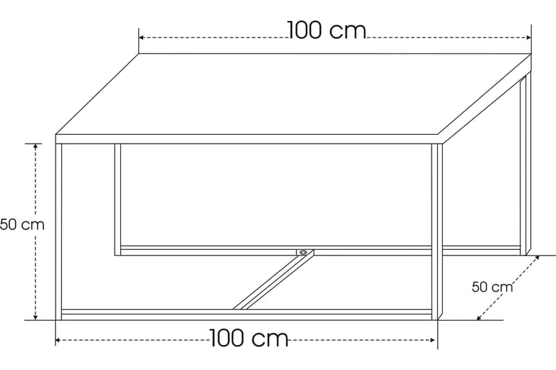 BEYKE Satsbord 100 cm 2 Bord Ekfärg/Svart - Möbler - Bord